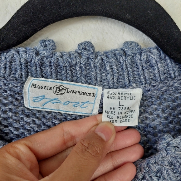 Vintage Maggie Lawrence Sport Knit Grandma Sweater Size Large - Picture 3 of 8